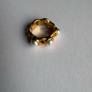 Julie Vos Gold Ring with Pearls